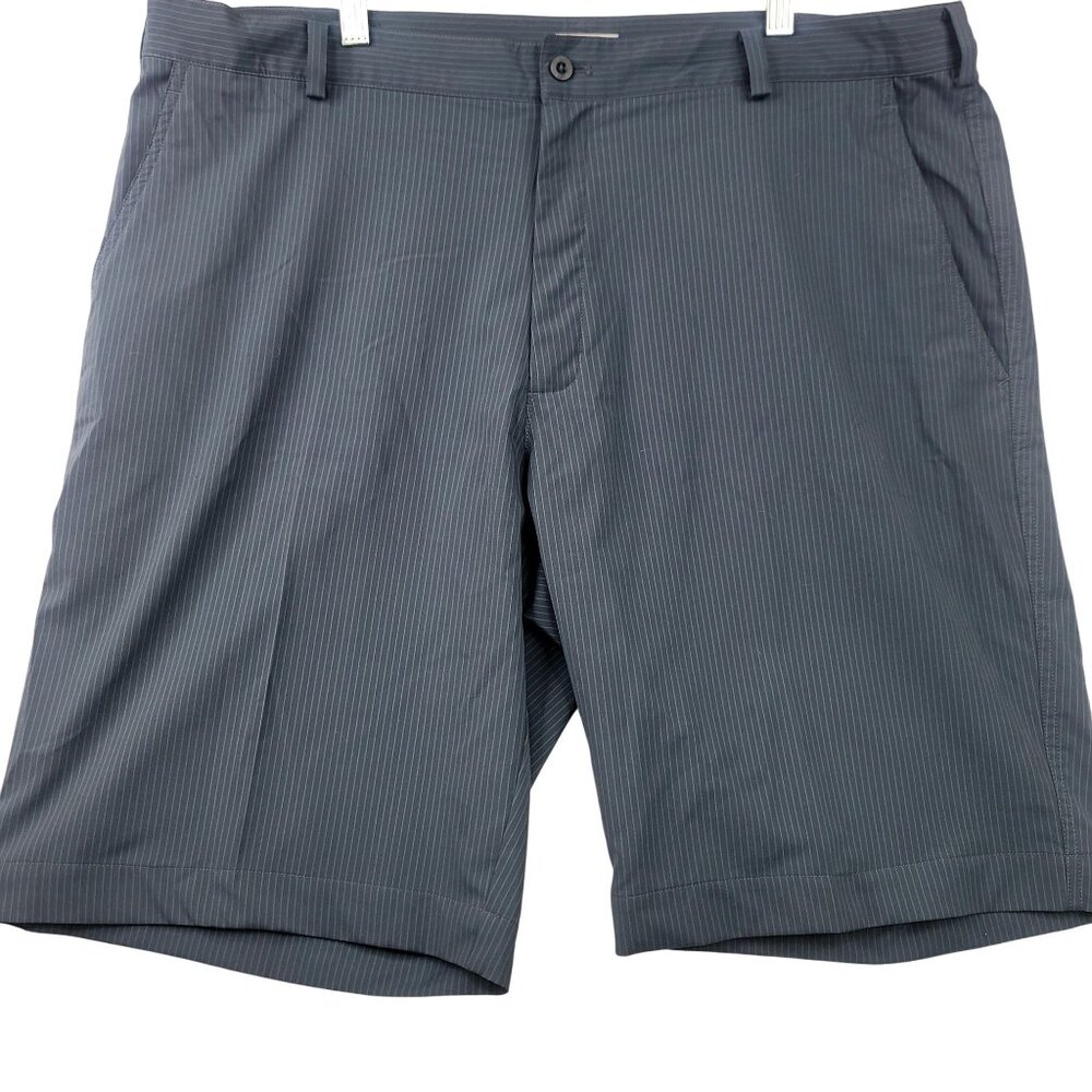 Nike Golf Fit Dry Mens Size 40 Performance Shorts Blue Gray Pinstripe Preppy